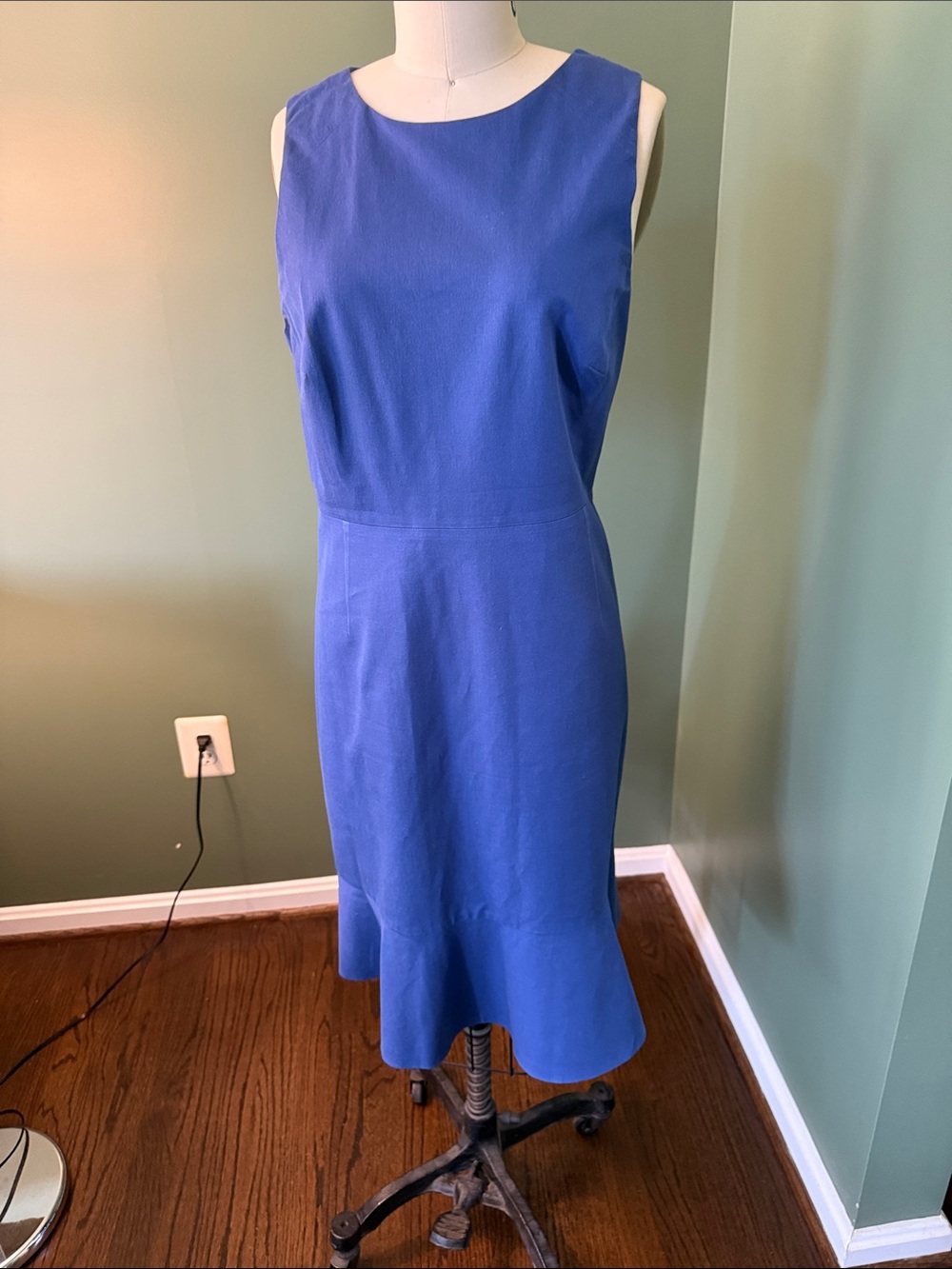 J. Crew Sleeveless Cobalt Blue Midi Dress